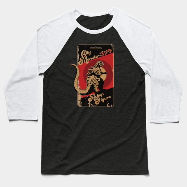 City Monster Action Figure Baseball T-Shirt by CTShirts